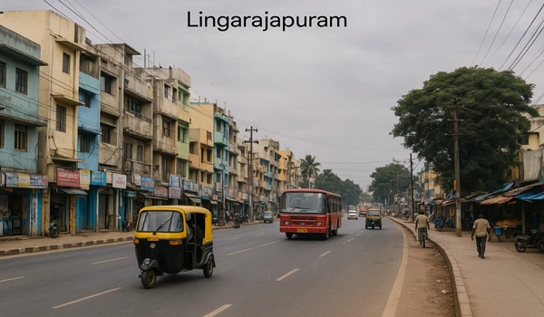 Map showing how close Lingarajapuram is to Purva Hennur 51 in North Bangalore location